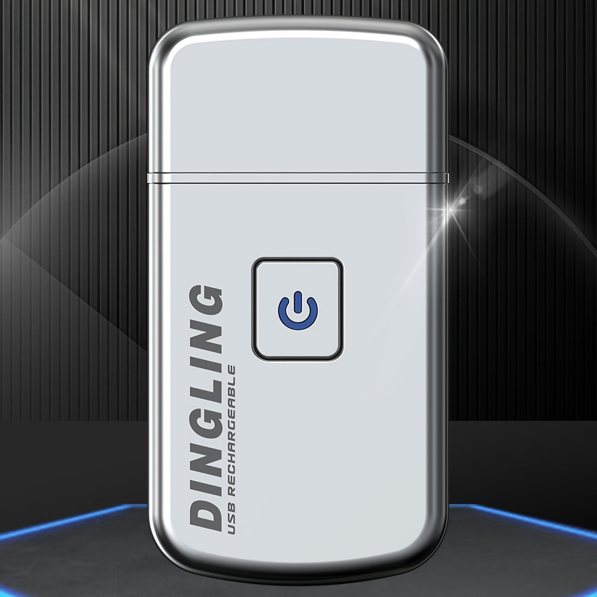 Silvery USB-Charging Men's Electric Razor with Listed Net-Shaving Function and Stainless Steel Wording, Rechargeable Grooming Tool with 46–60 Minute Runtime Claim
