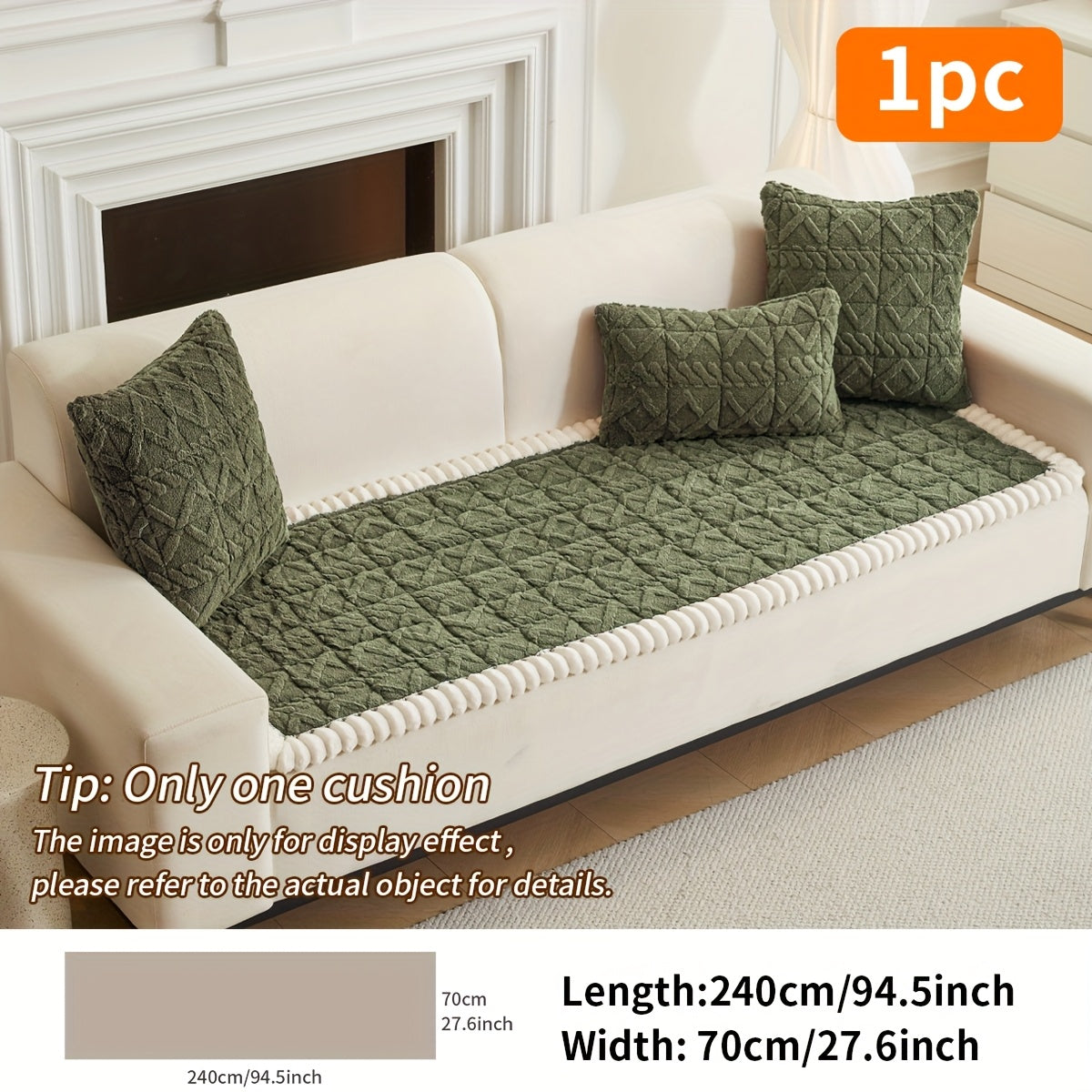 Quilted Sofa Cushion Cover, Single Polyester Seating Layer in Five Colors with Loveseat, 3-Seater, 4-Seater and Plus4 Options for Living Room Refreshes