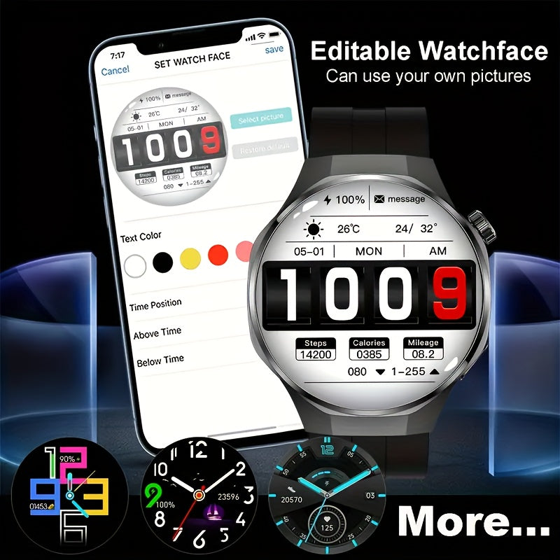 Men's Hexagonal Bezel Smartwatch with TFT Display, Wireless Calling, Message Notifications, 150+ Sports Modes and Custom Watch Faces for Android iOS