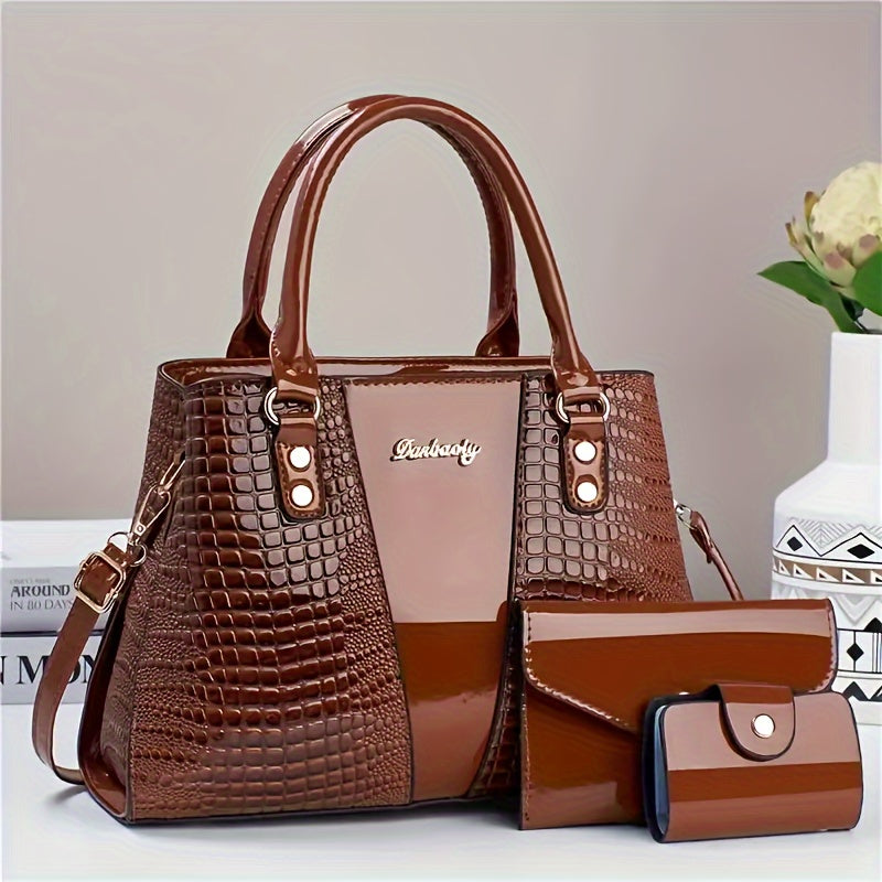 Women's Fashion Tote Bag for Fall and Winter, Large Everyday Handbag with Coffee Brown, Khaki, Yellowish-Brown and Golden Color Options