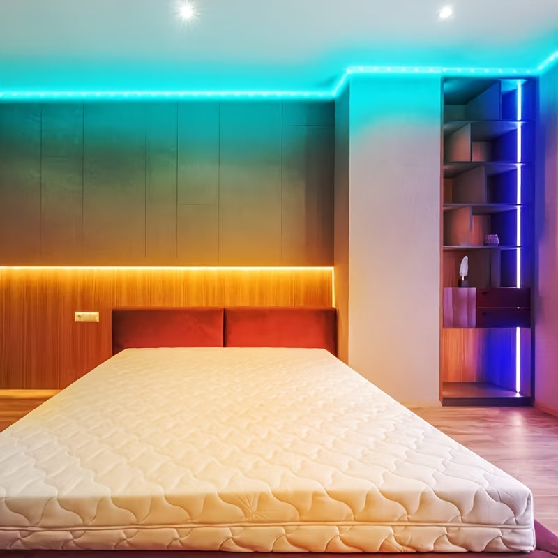 Color Changing Room LED Strip Lights, 200ft RGB with Listed 16 Million Colors, Music Sync, App and Remote Control, Timer for Party and Holiday Decor