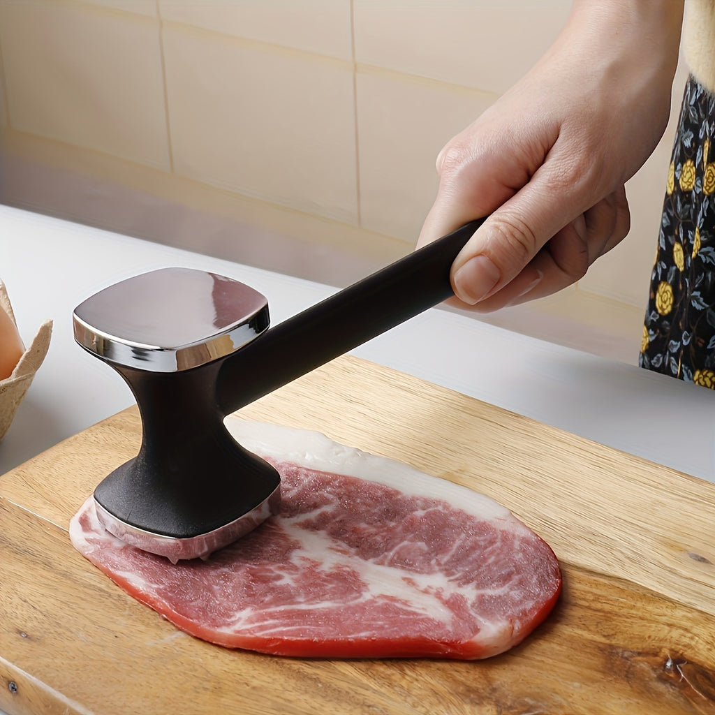 Meat Tenderizer Mallet for Boneless Cutlet Preparation, Single Manual Metal Meat Pounder for Flattening Cuts and Everyday Home Cooking Tasks