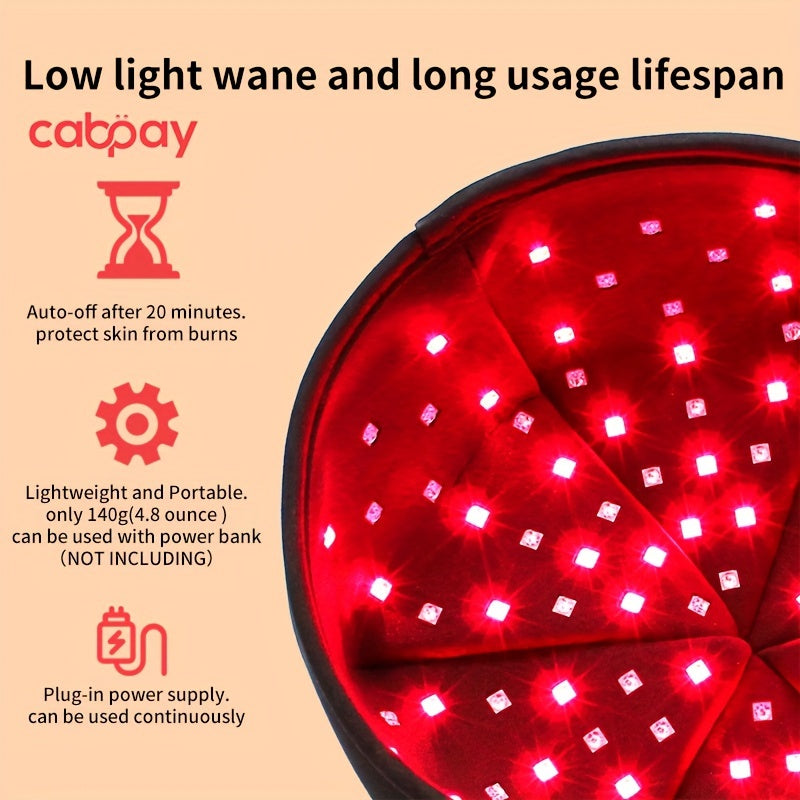 Red Light Therapy Cap with 120 LEDs, 660nm Red and 830nm Near-Infrared Light, Black or Gray Wearable Scalp Care Device for Adult Home Routines
