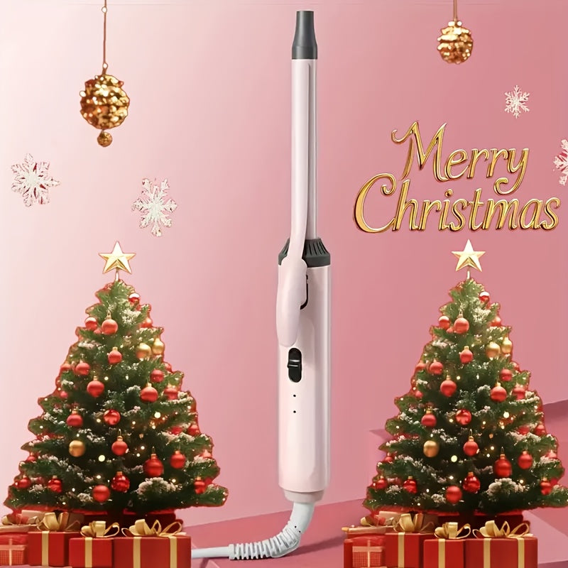 9mm Travel Curling Iron, Ultra-Fine Mini Curling Wand for Tight Curls, Teddy Curls, Airy Bangs & Water Waves, Fast Heating, for Short Hair, Men & Women, Holiday Gift, Pink