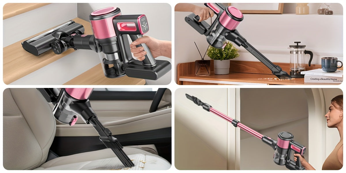8-in-1 Cordless Vacuum Cleaner for Home, Lightweight Wireless Household Vacuum for Hardwood Floors, Carpets and Pet Hair in Four Color Options