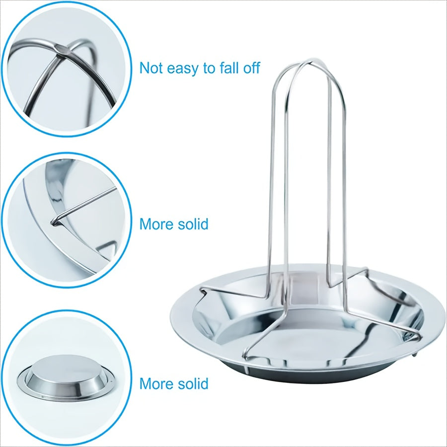 Chicken Roasting Rack with Drip Tray and Foldable Stainless Steel Design, Single Vertical Stand for Compatible Oven, Barbecue and Smoker Cooking
