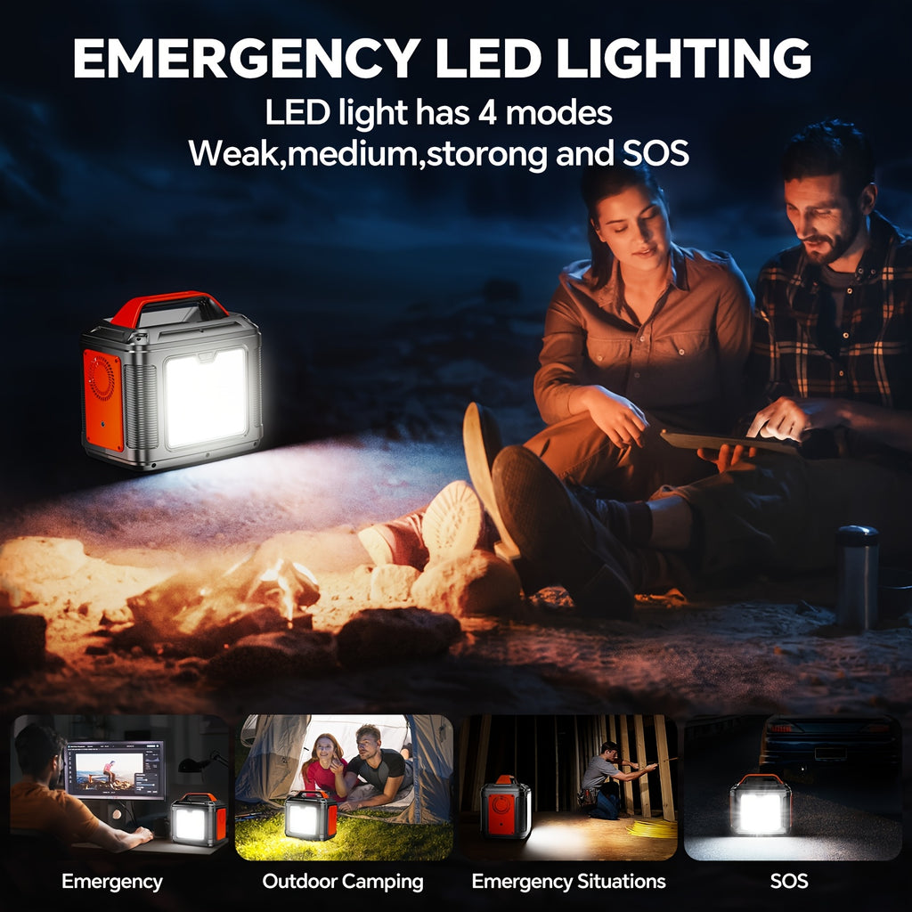 Portable Battery Power Station by SBAOH, 300W Model Options with or without Solar Panel, Digital Display and Listed USB-C PD Charging for Camping and Travel