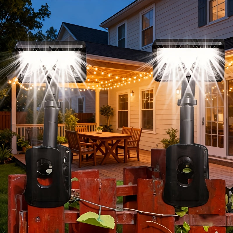 Solar Clip-On Light with Listed 98 LEDs and Three Lighting Modes, One or Two-Pack Options for Compatible Chain-Link Fence, Patio, Yard and Garage Locations