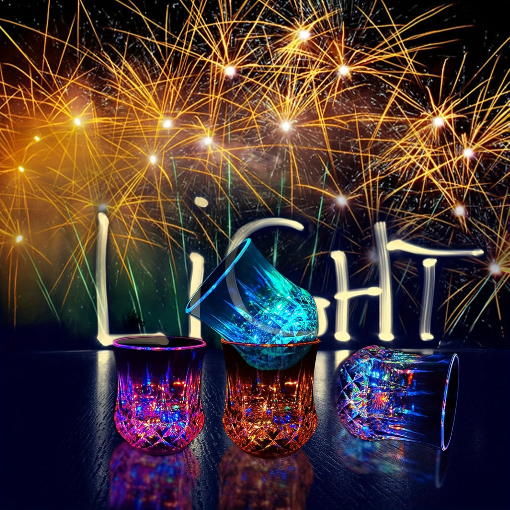 Liquid-Activated LED Party Cups, Multicolor Light-Up Drinkware in 4 or 6-Piece Sets for Home Entertaining, Halloween and Christmas Table Displays