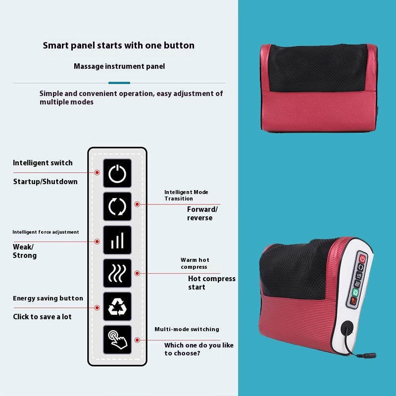 Neck and Back Massage Pillow with Electric Kneading, Rose Red or Black Upgrade Options for Adult Personal Relaxation and Thoughtful Gift Giving