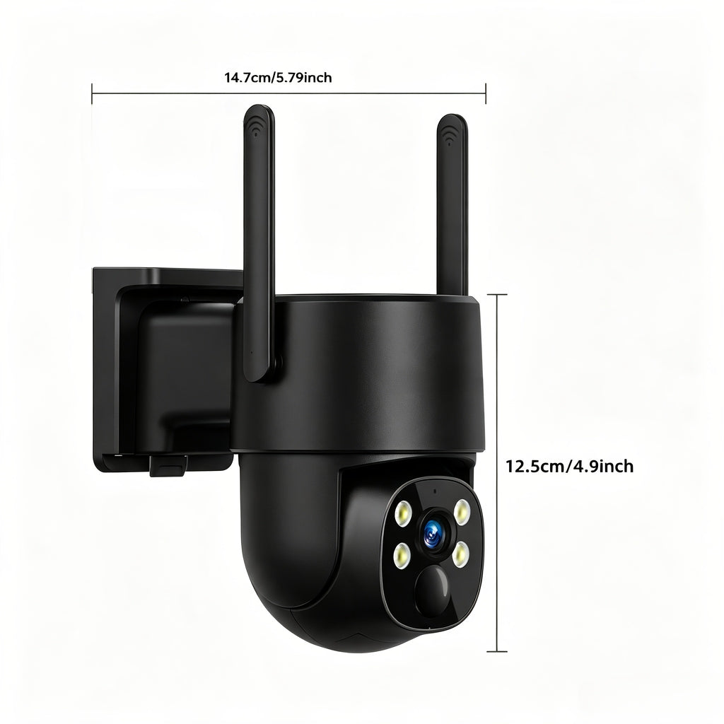 4G LTE Solar Security Camera 5MP with No-WiFi Connectivity, 360° PTZ View, AI Human Tracking, Color Night Vision and Two-Way Audio for Farms and Yards