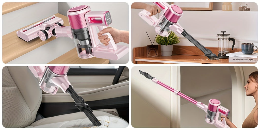 LED-Lit Convertible Stick Vacuum with Listed 55kPa Suction, Handheld Cleaning Format and Nine Color Labels for Compatible Floors, Carpets and Pet Hair Cleanup
