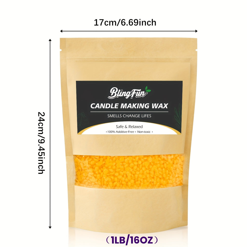 White Beeswax by BlingFun for Candle Making, 2LB 32OZ Granular Wax Supply for Compatible Scented Candle Projects, Decorative Crafts and Handmade Gift Planning