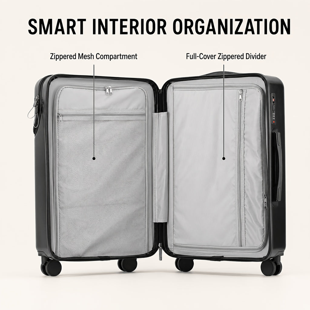 20 Inch Luggage with Password Lock Reference, Travel Suitcase in Red, Black, White, Green or Grey for Weekend Packing, Vacation Planning and Business Trips