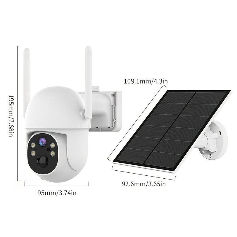 Solar WiFi Pan-Tilt Security Camera, 3MP Monitoring with Color Night Vision, Two-Way Audio, AI Detection and Sound Light Alerts, One Two or Four Camera Options
