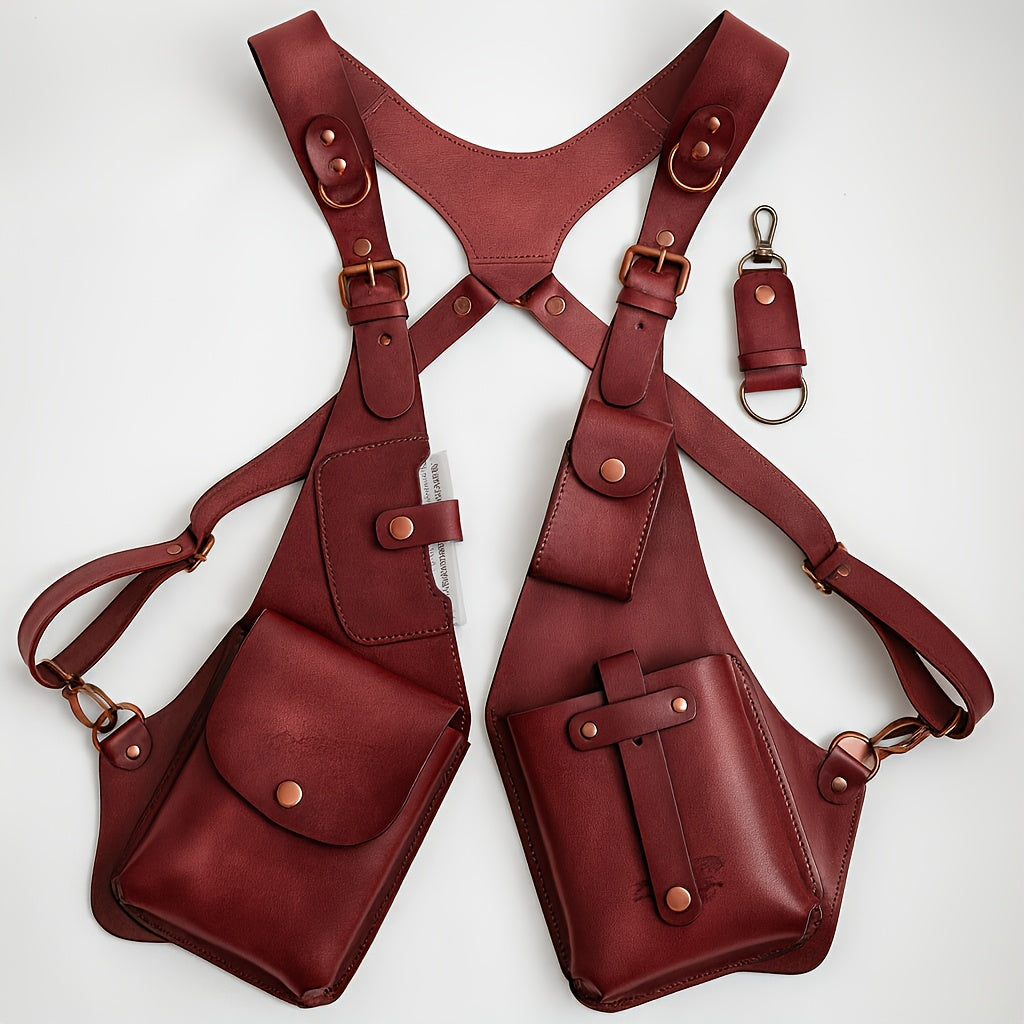 Retro PU Phone Crossbody Bag for Men and Women, Everyday Shoulder Bag in Red, Black, Coffee, Camel or Dark Camel for Casual Outfits and Weekend Outings