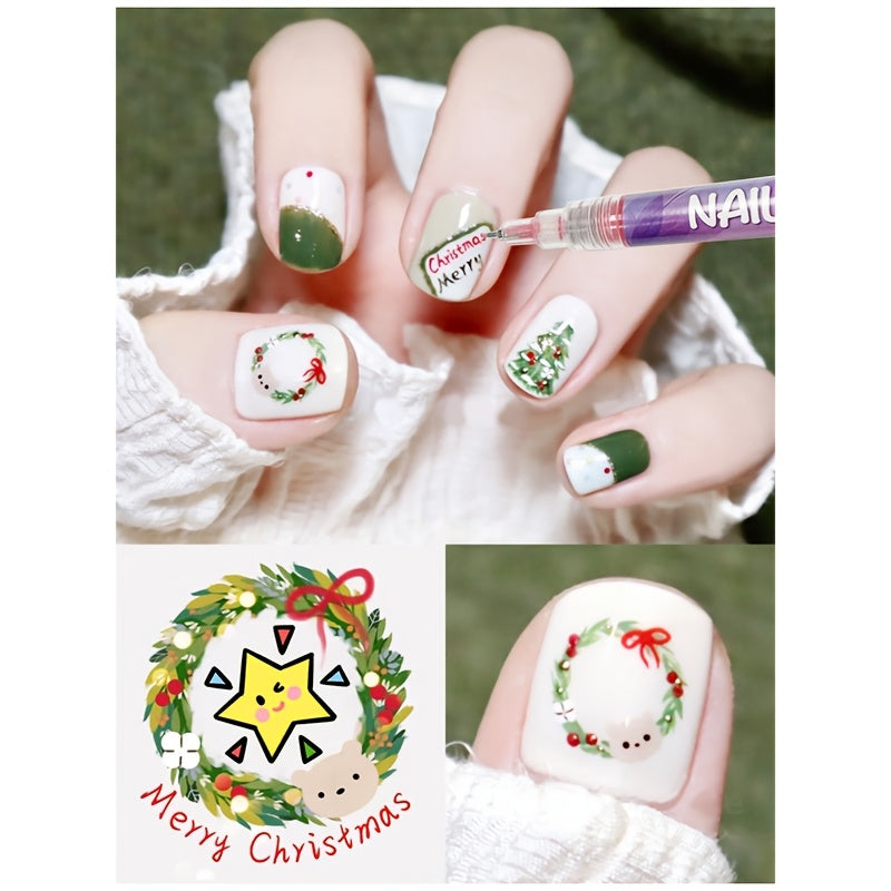 Nail Art Drawing Pens in a 12-Color Set for Decorative Dots, Lines and Freehand Doodle Designs, DIY Manicure Supplies for Adult Home and Salon Use