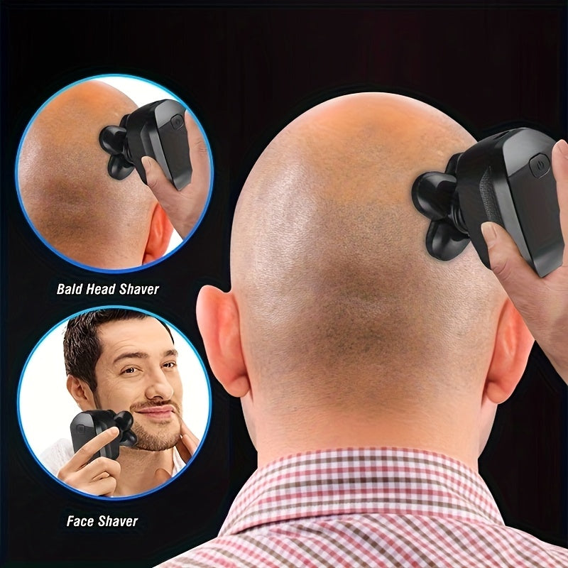 Rechargeable Electric Razor for Men with Floating Heads, LED Battery Display and Washable Three-Blade Design, Listed One-Hour Charging for Facial Grooming