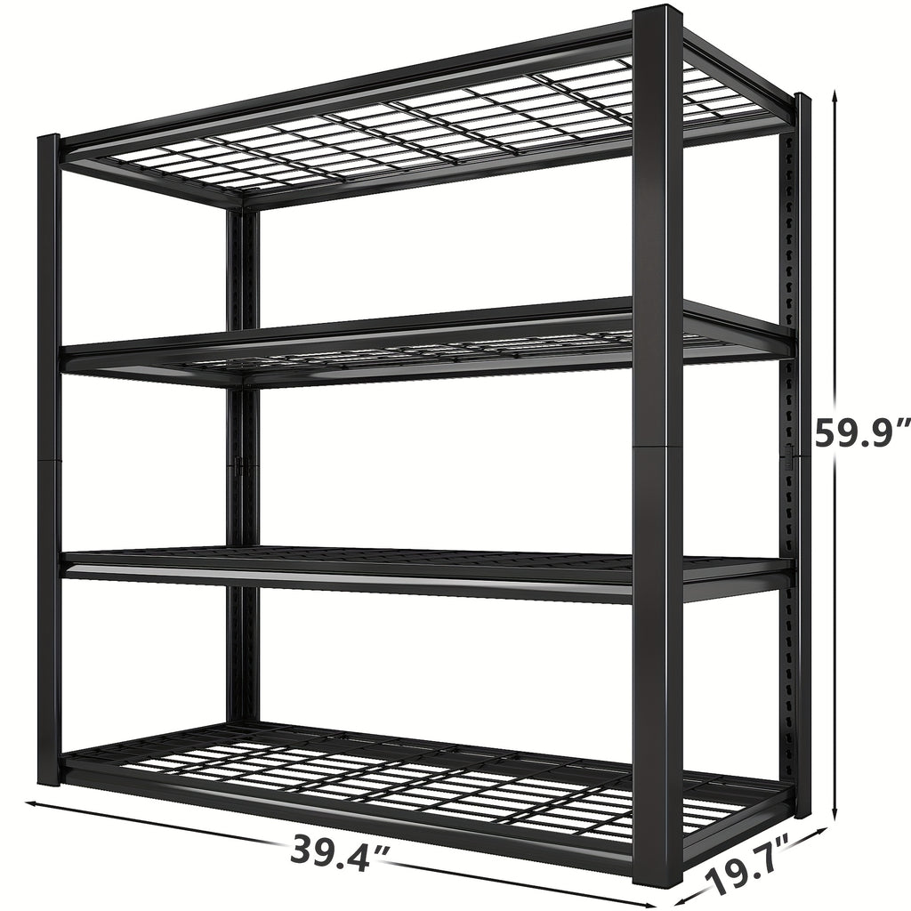 Interlocking Garage Shelving, Adjustable Metal Storage Rack with Listed Five-Tier Design and Multiple Size Options for Pantry, Basement and Utility Room Organization