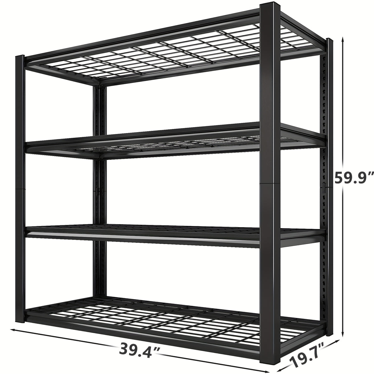 Interlocking Garage Shelving, Adjustable Metal Storage Rack with Listed Five-Tier Design and Multiple Size Options for Pantry, Basement and Utility Room Organization