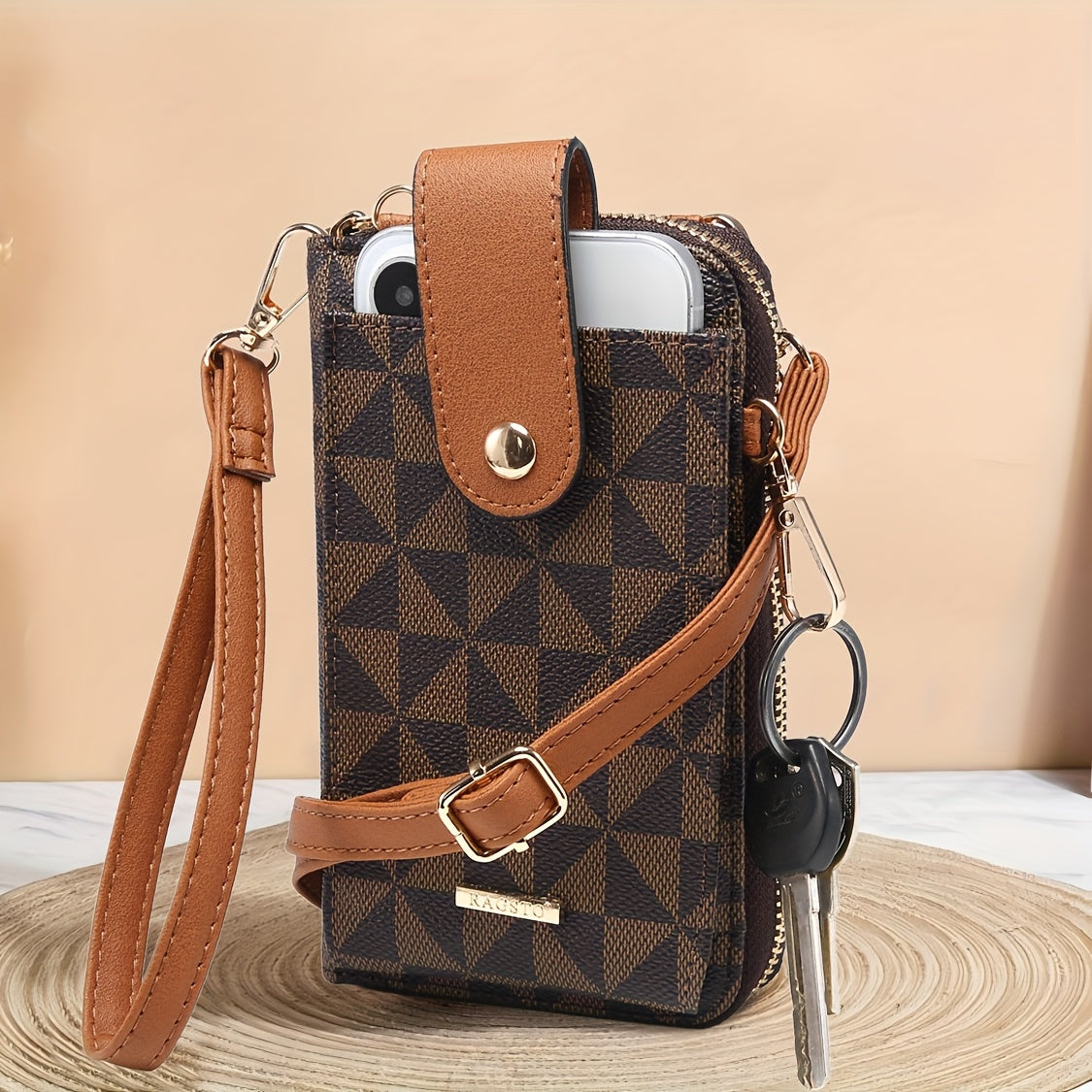 Cell Phone Crossbody Wallet by RAGSTO for Women, Small Shoulder Handbag with Multiple Credit Card Slots for Everyday Essentials and Gift Giving