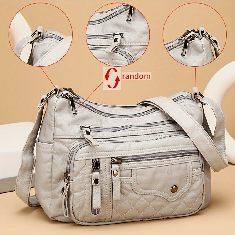 Nylon Shoulder Bag with Adjustable Strap and Zipper Closure, Listed 25 x 18 x 8 cm Size in Red, Black or Brown for Everyday Essentials and Gift Ideas