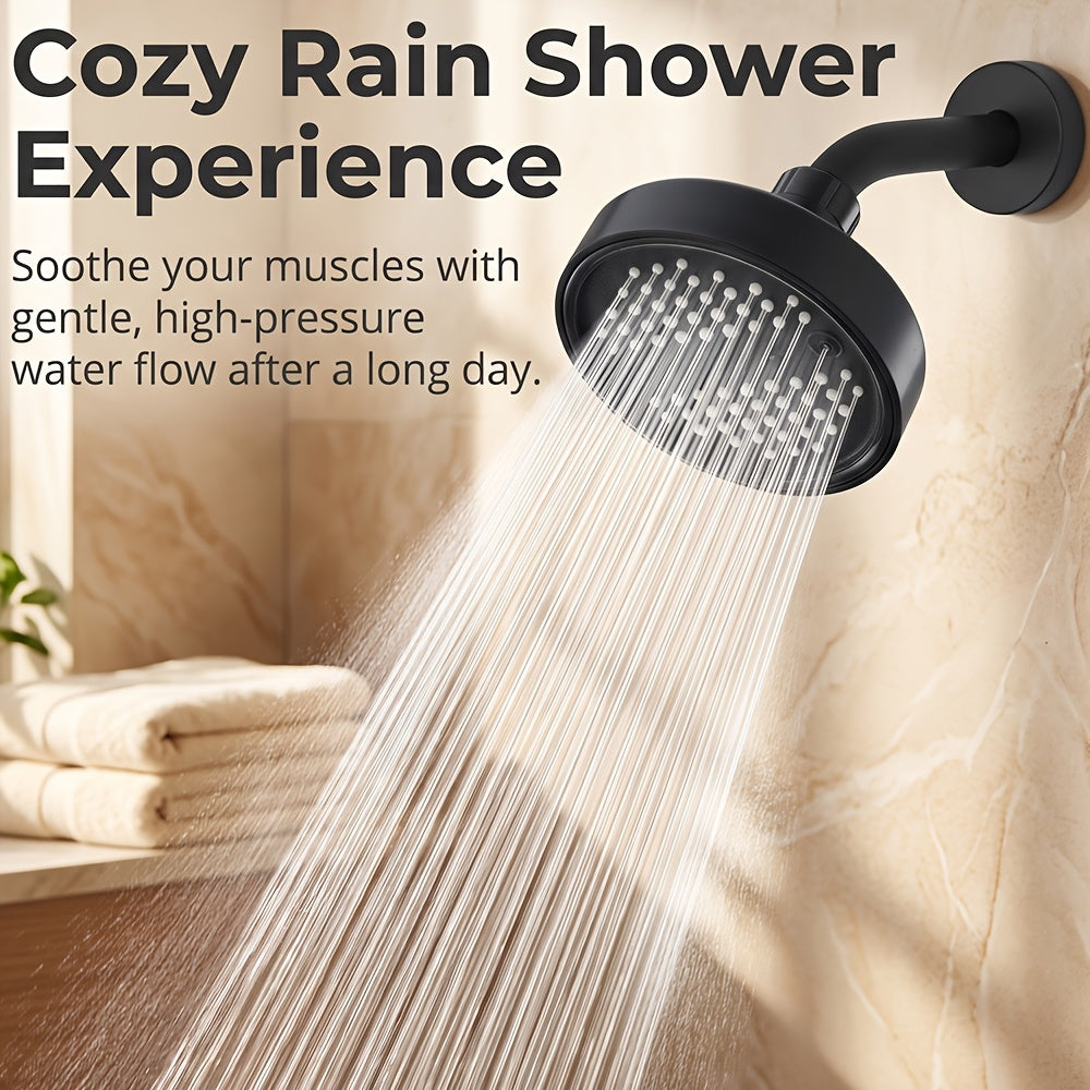 Swivel Ball Joint Shower Head with Listed G1/2 Threads, Silicone Jets and ABS Material, Black, Golden or Silvery Style Options for Bathroom Shower Use