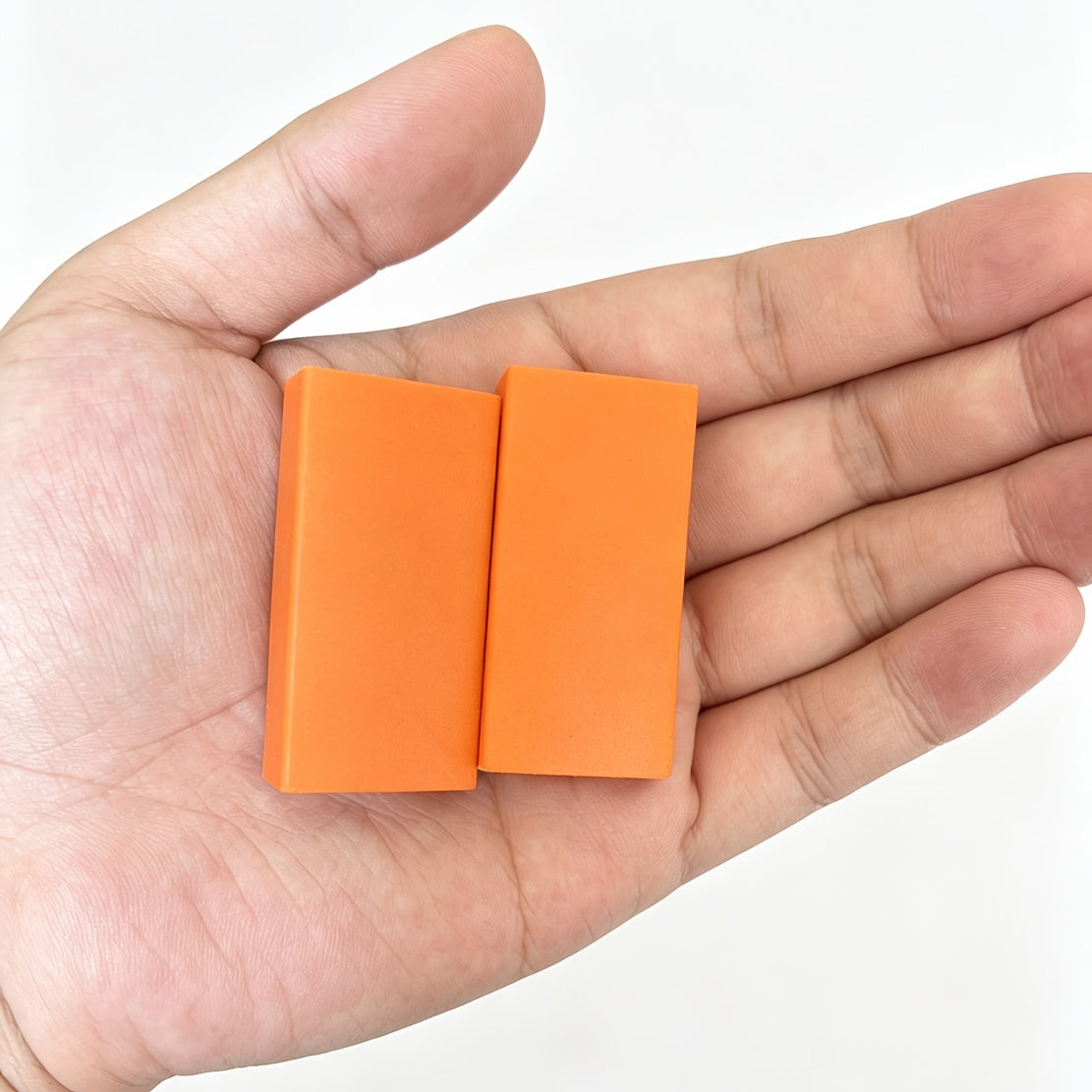 Rubber Cleaning Erasers in Orange, Two-Piece Manual Scrubbing Tool Pack for Compatible Kitchen Pots, Bathroom Glass and Household Stain and Rust Cleaning