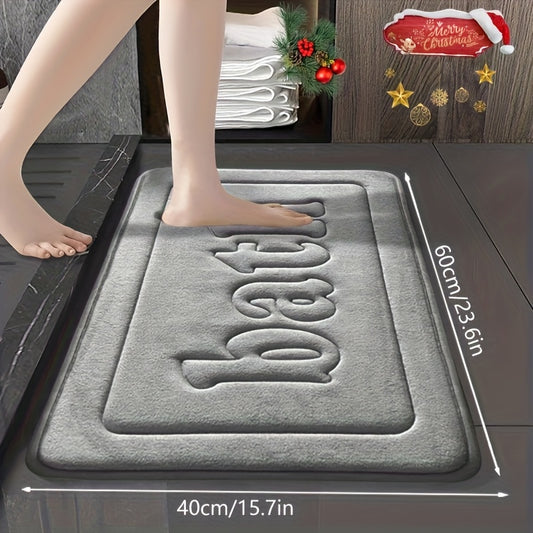 Machine Washable Memory Foam Bath Rug with Soft Polyester Knit Surface, Listed 1.6cm Thickness, Two Size Options and Nine Colors for Indoor Bathroom Floors