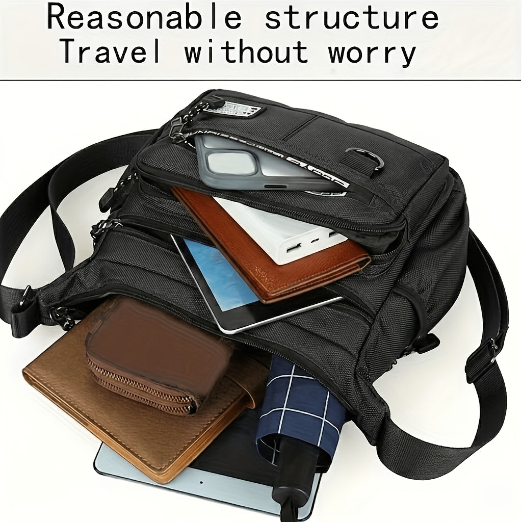 Men's Commute Backpack in Blue or Black with Polyester Lining, Adjustable Strap and Zipper Closure, Casual Everyday Carry Bag for Work and Routine Outings