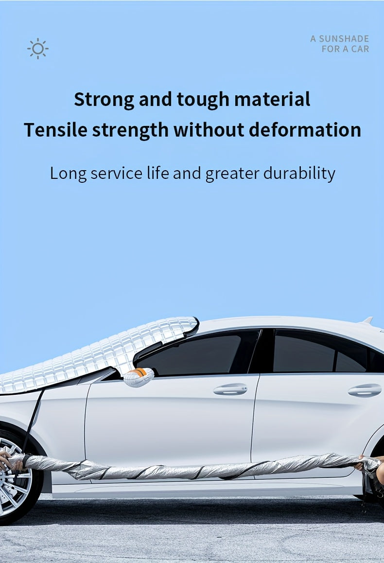 Magnetic Windshield Snow Cover for Parked Cars, Front Window Sunshade and Snow Cover with All-Season Style for Seasonal Outdoor Parking
