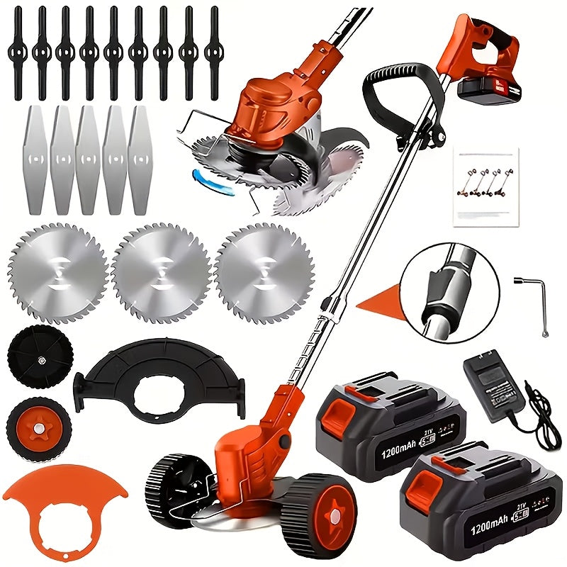 Cordless Garden Weeder with Listed Three Blade Types and Lithium Battery Power, Multiple Color and Upgraded, Enhanced or Courtyard Packages for Adult Yard Care