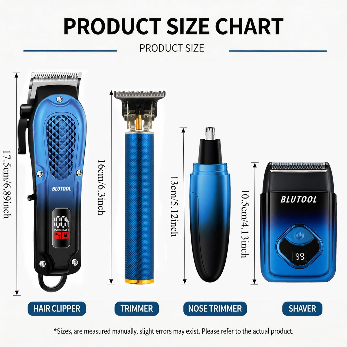 Cordless Hair Clipper and Trimming Kit for Men with LCD Display, Listed Zero-Gap Blades and Dual USB Charging, Black-2 or Golden-4PCS-2 Package Options