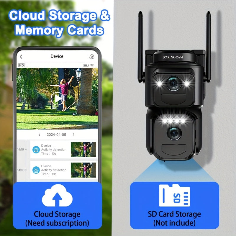 Solar WiFi Security Camera QW8-WIFI with Listed 2K Video, Motion Detection, Spotlight Alarm, Color Night Vision and Two-Way Audio for Home Monitoring