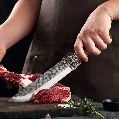 Kitchen Chef Knife Set for Everyday Food Preparation, Listed 5Cr15MoV Steel Blades with PP Handles in Black 3- or 6-Piece and Brown 7-Piece Options