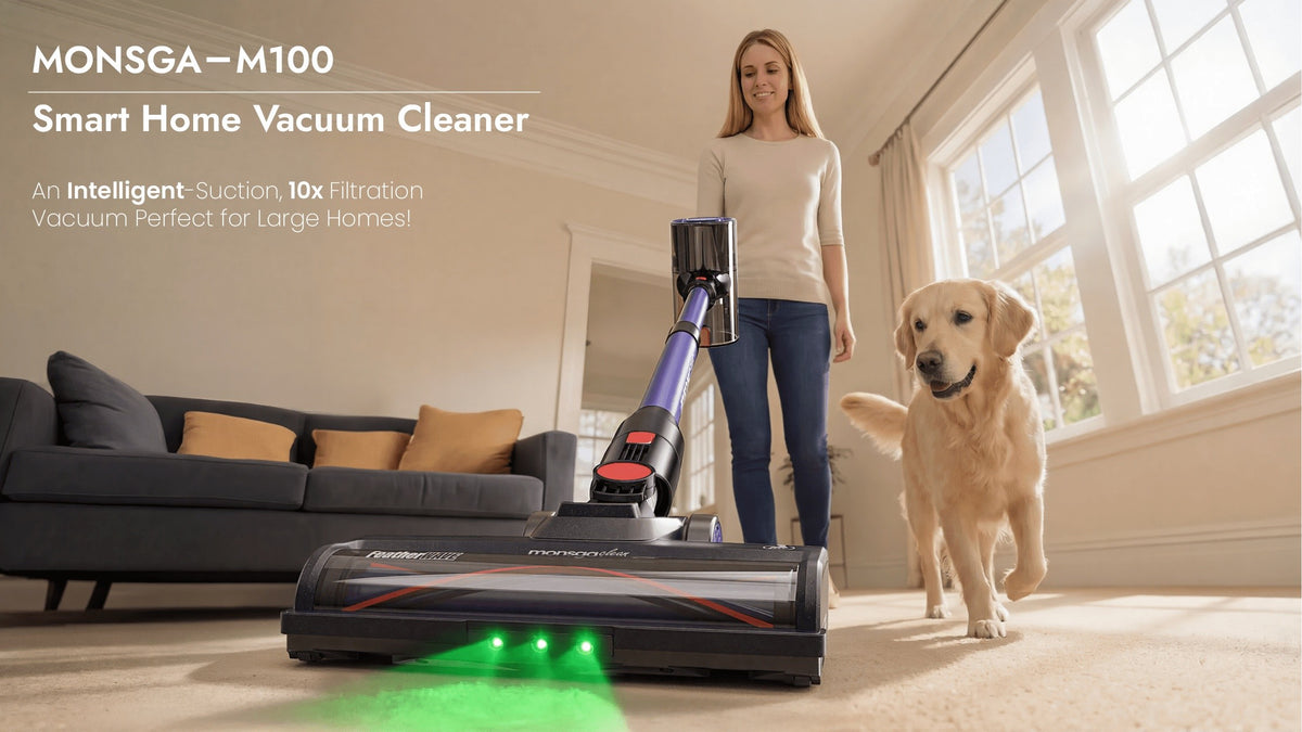 Detachable-Battery Cordless Vacuum Cleaner in Purple with Listed 46kPa Suction, Six-Stage Filtration and V-Shaped Brush Features for Home Floor and Pet Hair Cleanup