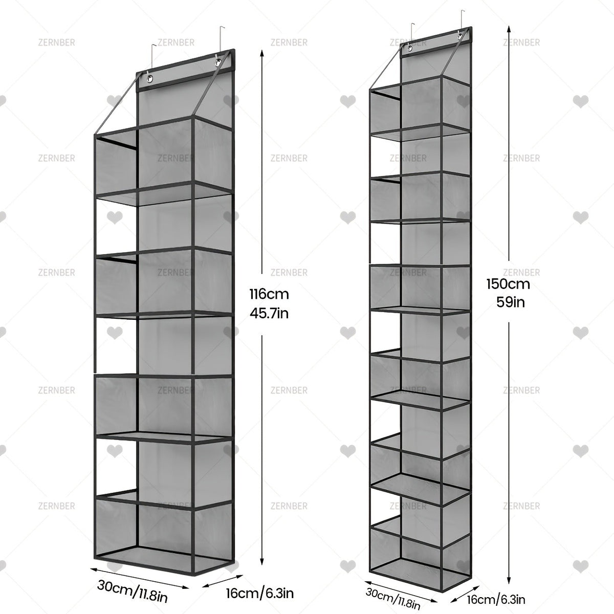 Tiered Hanging Storage Organizer, Foldable Non-Woven Bag with Window Design and 4 or 6 Layer Options for Bedroom, Bathroom and Home Office Organization