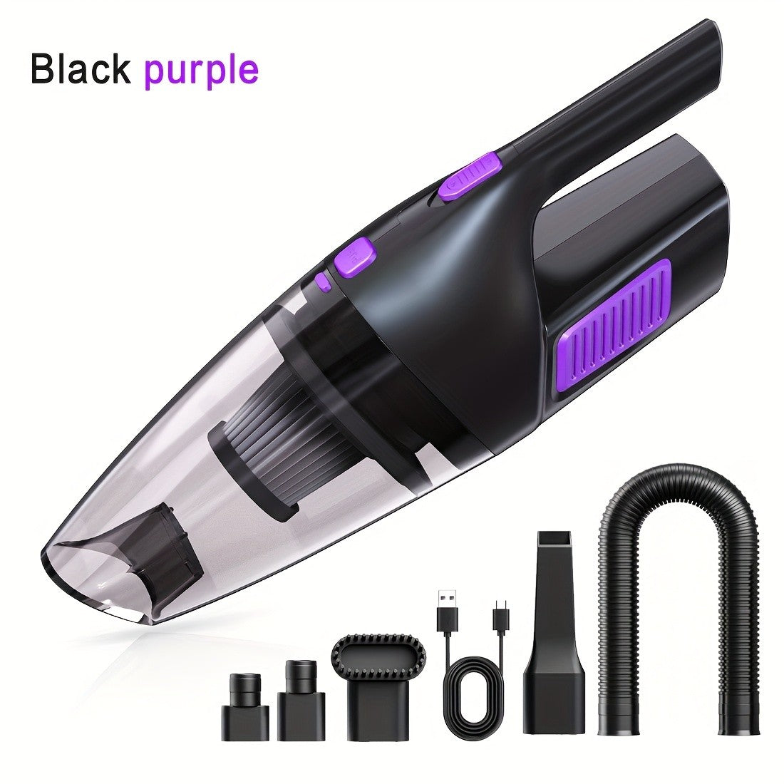 Handheld Car Vacuum Cleaner, 902 Wireless Black or Black Purple Model Options for Home and Office Spot Cleaning, Portable Vacuum for Everyday Cleanup