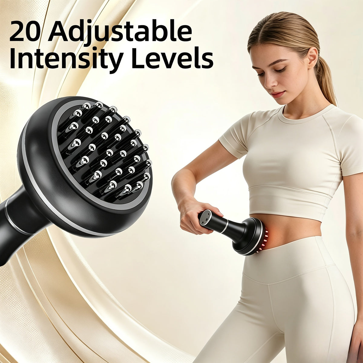 Electric Meridian Massager Handheld, Full Body Acupoint Scraping and Pressing Massager with USB Charging, Smart Body Massager for Abdomen, Legs, Back, Shoulders and Neck Relief, Guasha Massage Tool for Daily Self-Care, White and Black