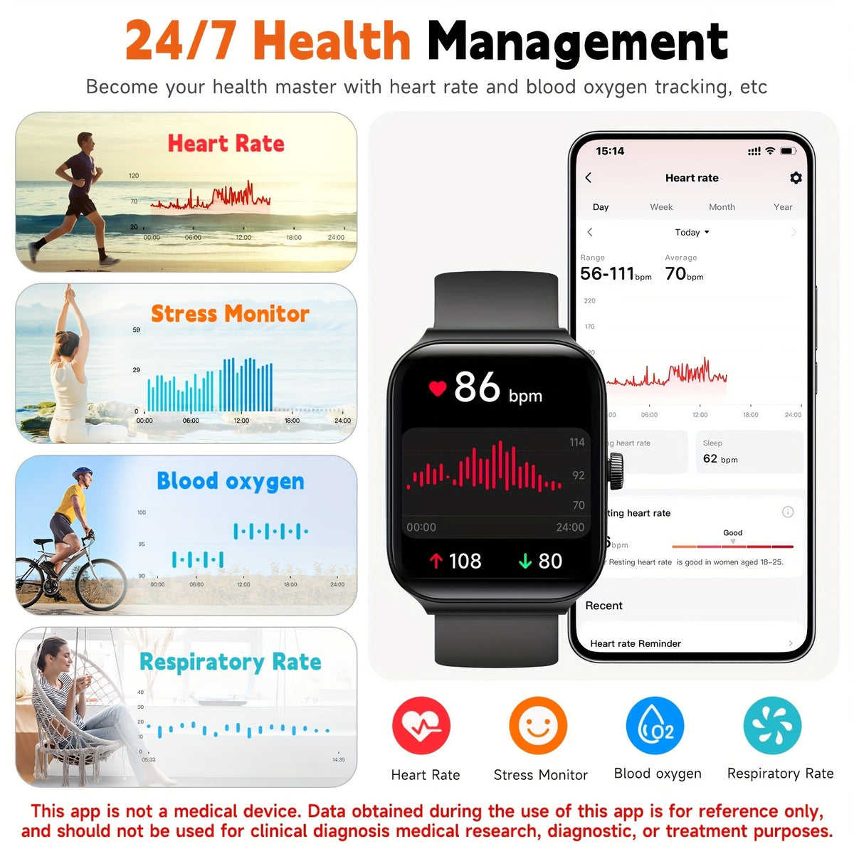 1.95 Inch Smart Watch with Alexa Built-in, Wireless Call Smartwatch with 100+ Sport Modes, Fitness Activity Tracker & Pedometer, for iPhone & Android, HD Touch Screen, Birthday & Mother's Day Gift