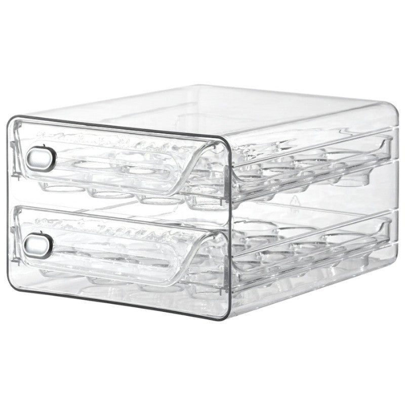 Egg Storage Container for Refrigerator, 40/60 Slot Double-Layer Stackable Egg Holder with Drawers, Dustproof Space-Saving Fridge Organizer Tray for Home Kitchen