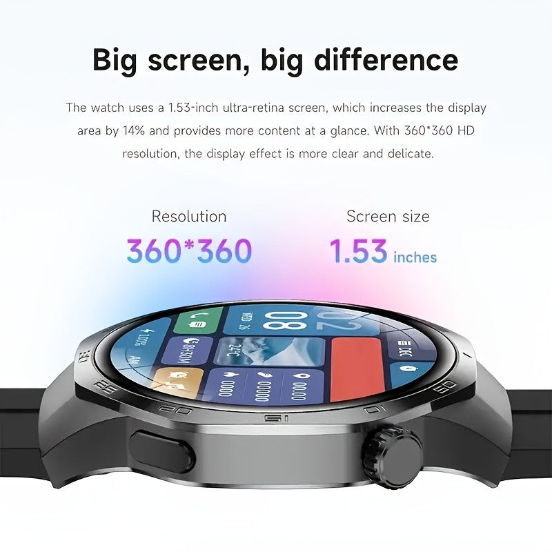 Men's Hexagonal Bezel Smartwatch with TFT Display, Wireless Calling, Message Notifications, 150+ Sports Modes and Custom Watch Faces for Android iOS