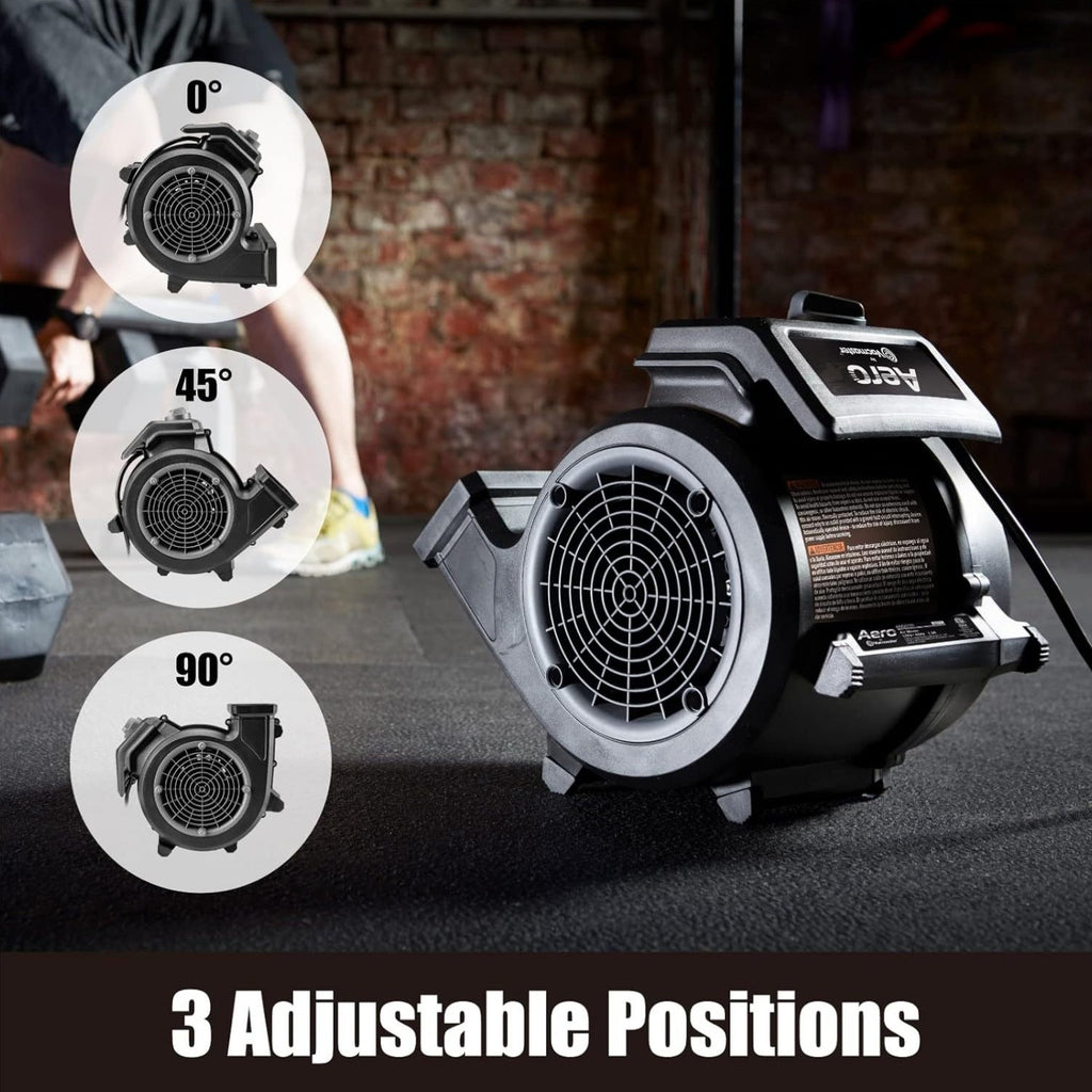 Portable Air Mover 490 CFM for Floor and Carpet Drying, Air Circulation and Cooling with Black Remote-Control or Red Manual-Control Model Options