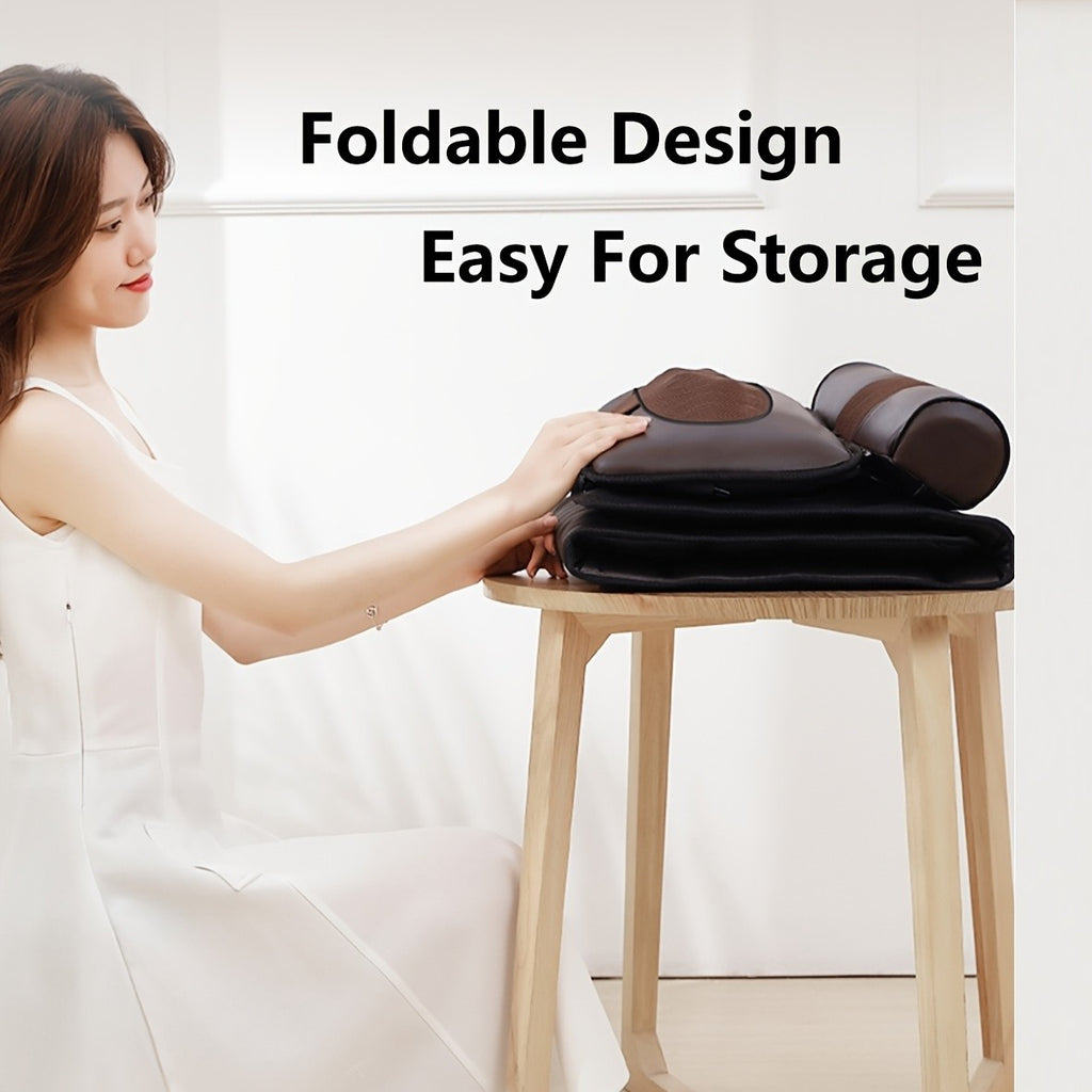 Full Body Massage Mat with Heat, 10-Zone Wave Vibration Pad and Kneading Pillow, Optional Foot and Calf Massager for Home Relaxation