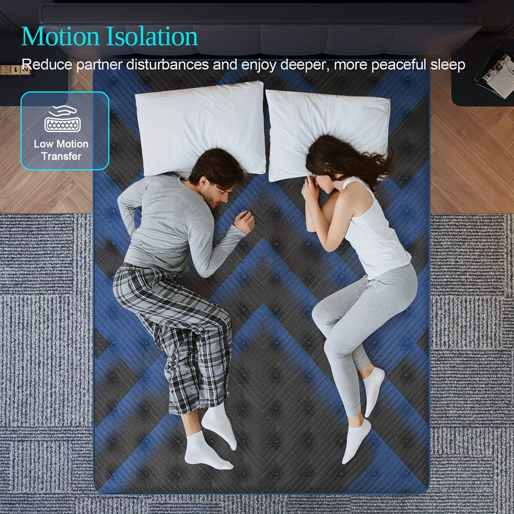 Pocket Spring Hybrid Mattress with Gel Memory Foam and Euro Top, Medium Firm 12 or 14 Inch Models with Twin, Full, Queen and King Size Selections
