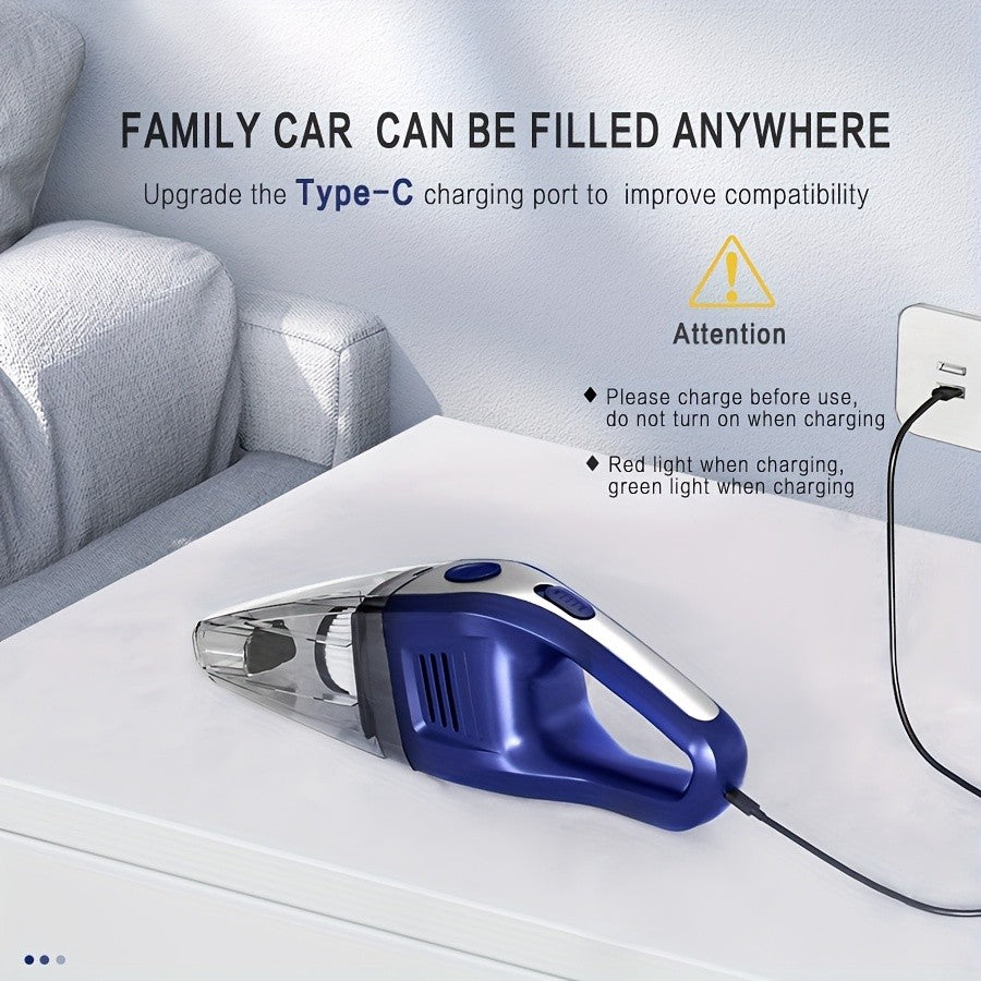 Handheld Vacuum Cleaner Cordless, USB Charging Mini Car Vacuum with Powerful Suction and Multi-Nozzle Kit, Portable Hand Vacuum for Car, Home, Office and Pet Hair Cleaning