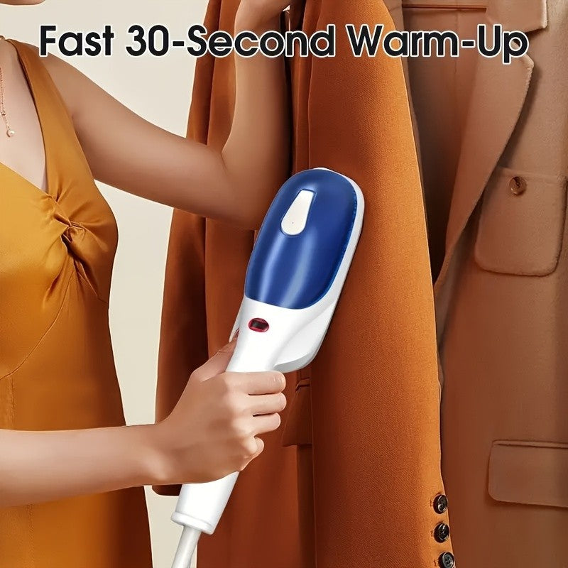 Green Handheld Steam Iron with Horizontal and Vertical Steaming and Dry Ironing, Portable Garment Wrinkle Care Tool for Home, Office and Travel