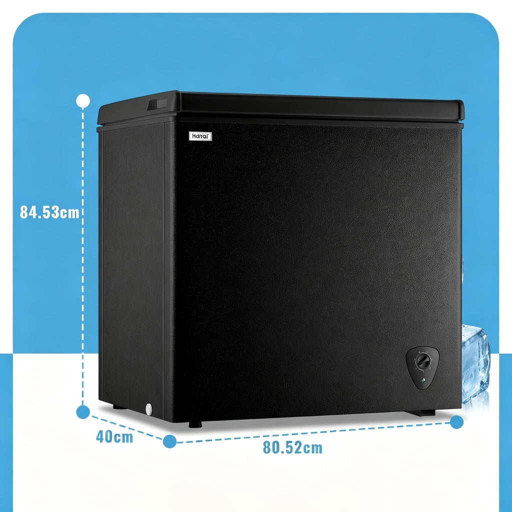 Freestanding Chest Freezer by WANAI in Black, 3.5 or 6.5 Cu Ft Options with Top-Opening Door, Adjustable Thermostat and Removable Basket for Home Kitchen Storage
