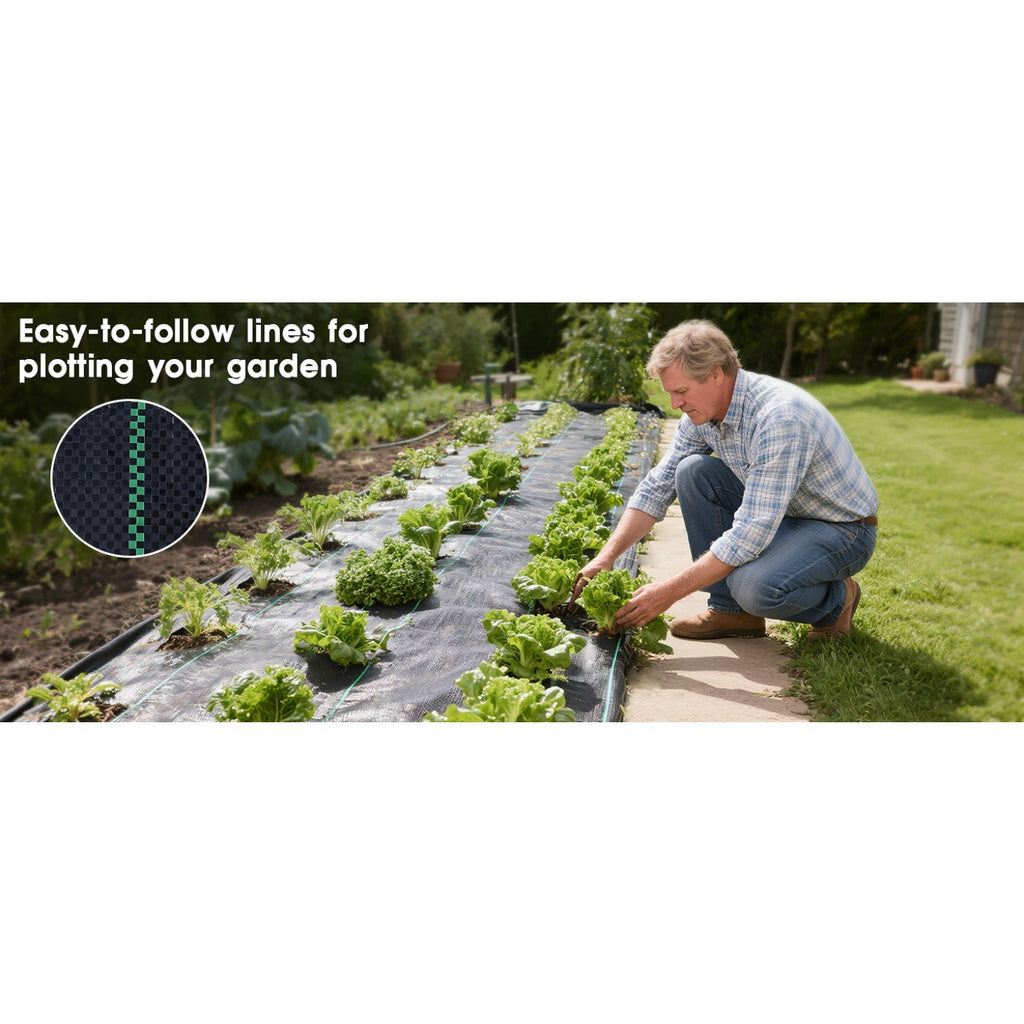 Woven Landscape Fabric Weed Barrier, 3.2oz Garden Ground Cover in 8 x 300 ft or 5 x 100 ft Rolls for Flower Beds, Mulch and Gravel Landscaping