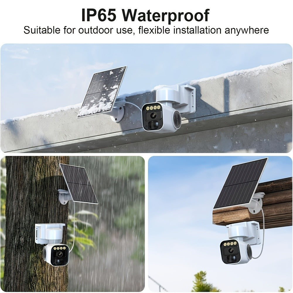 6MP 4G Solar Security Camera by PHANSATIM, Outdoor PTZ with Human Detection, Color Night Vision, Two-Way Audio and 5200mAh Battery, No WiFi Required
